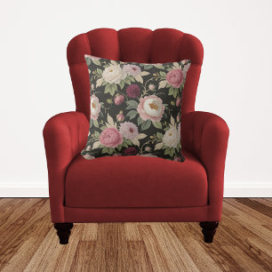 Elegante Vintage Blumencollage Mary Delany inspiri Kissen