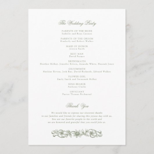 Elegante Vintage Blumendecke Programm (Rückseite)