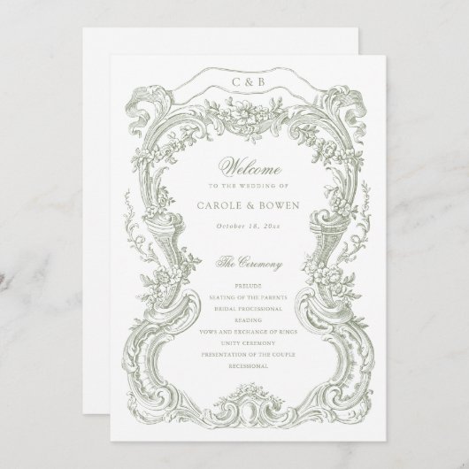 Elegante Vintage Blumendecke Programm (Vorne/Hinten)