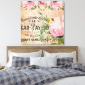 Elegante Vintage Blumendekoration Zuhause Leinwanddruck (Insitu (Schlafzimmer))