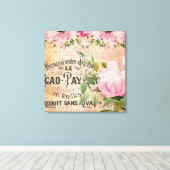 Elegante Vintage Blumendekoration Zuhause Leinwanddruck (Insitu (Holzboden))