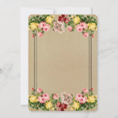 Elegante Vintage Blumendusche Einladungen (Rückseite)