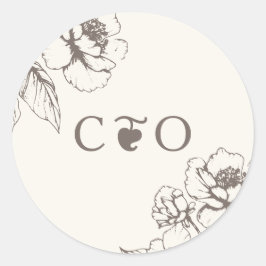 Elegante Vintage Blumengärten Hochzeiten Runder Aufkleber