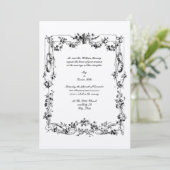 Elegante Vintage Blumengärten & Ribbons Hochzeiten Einladung (Stehend Vorderseite)