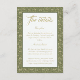 Elegante Vintage blumengeschichtliche Details Begleitkarte