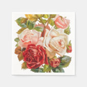 elegante Vintage blumengeschmückte Rose Party Serv Serviette (Vorderseite)