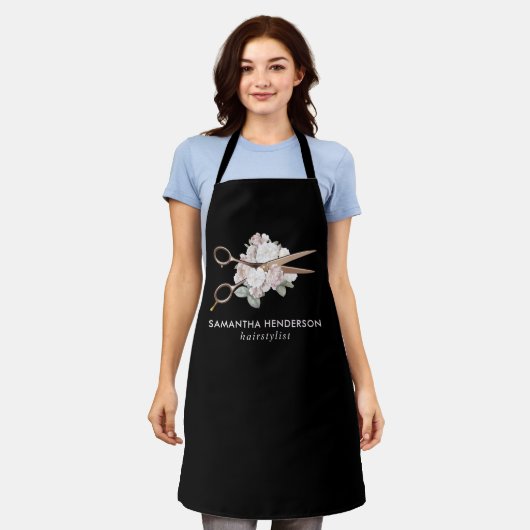 Elegante Vintage Blumenhaare Schürze (Getragen)