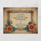 Elegante Vintage Blumenhochzeit Ankündigungspostkarte (Vorderseite)