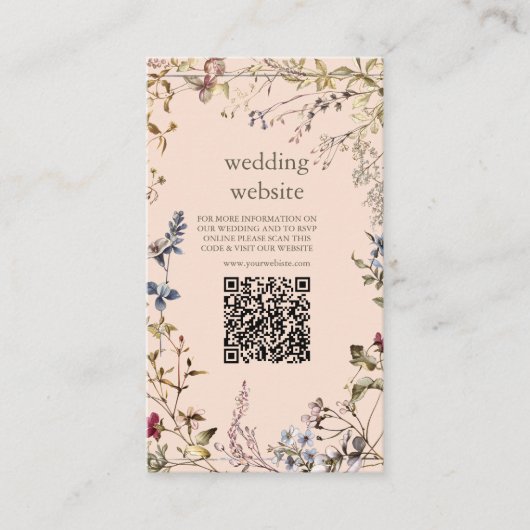 Elegante Vintage Blumenhochzeit Begleitkarte (Vorderseite)