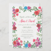 Elegante Vintage Blumenhochzeit Einladung (Vorderseite)