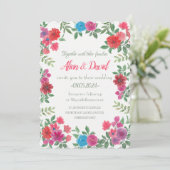 Elegante Vintage Blumenhochzeit Einladung (Stehend Vorderseite)