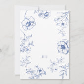 Elegante Vintage Blumenhochzeit Einladung (Rückseite)