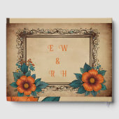 Elegante Vintage Blumenhochzeit Gästebuch (Rückseite)