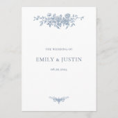 Elegante Vintage Blumenhochzeit Menükarte (Rückseite)