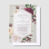 Elegante Vintage Blumenhochzeit Pergament Einladungen (Versetzt)