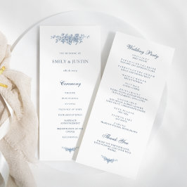 Elegante Vintage Blumenhochzeit Programm