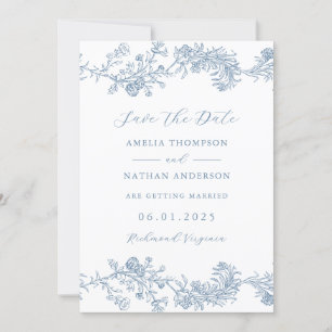 Elegante Vintage Blumenhochzeit rettet das Datum Save The Date