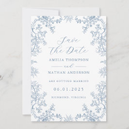 Elegante Vintage Blumenhochzeit rettet das Datum Save The Date