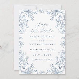 Elegante Vintage Blumenhochzeit rettet das Datum Save The Date