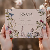 Elegante Vintage Blumenhochzeit RSVP Karte