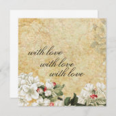 elegante Vintage Blumenkarte mit Liebe Dankeskarte (Vorne/Hinten)