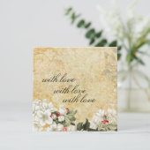 elegante Vintage Blumenkarte mit Liebe Dankeskarte (Stehend Vorderseite)