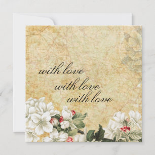 elegante Vintage Blumenkarte mit Liebe Dankeskarte