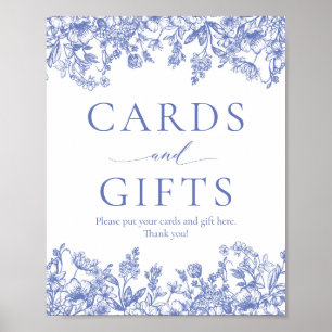 Elegante Vintage Blumenkarten und Geschenksign Poster