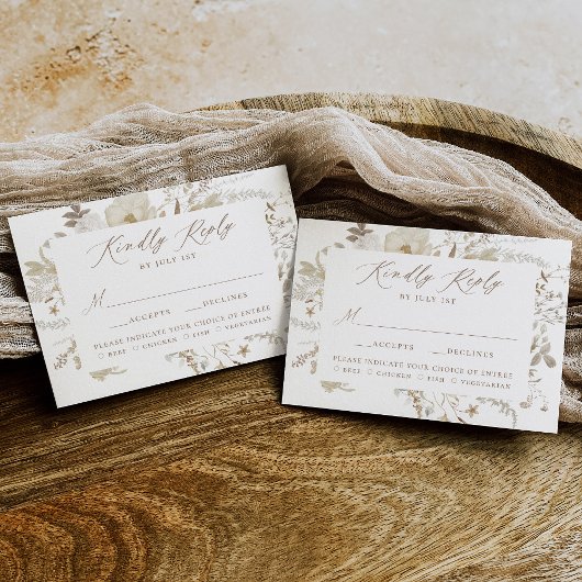 Elegante Vintage Blumenküche RSVP Karte