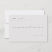 Elegante Vintage Blumenmädchen-Anfragekarte Einladung (Rückseite)