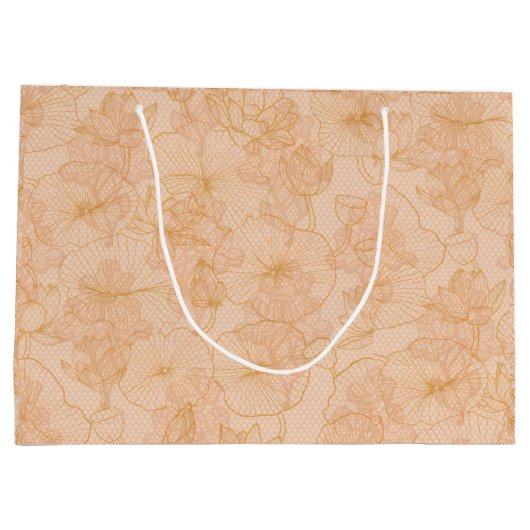 Elegante Vintage-Blumenmuster Große Geschenktüte (Rückseite)