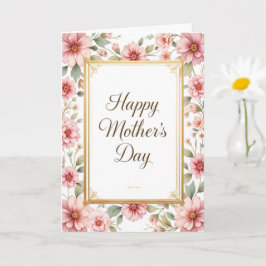 Elegante Vintage Blumenmütter-Mama Karte
