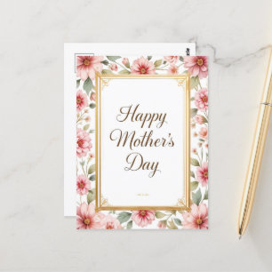 Elegante Vintage Blumenmütter-Mama Postkarte