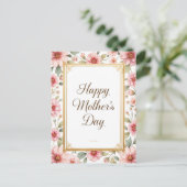 Elegante Vintage Blumenmütter-Mama Postkarte (Stehend Vorderseite)