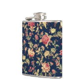 Elegante Vintage BlumenRose Flachmann (Links)