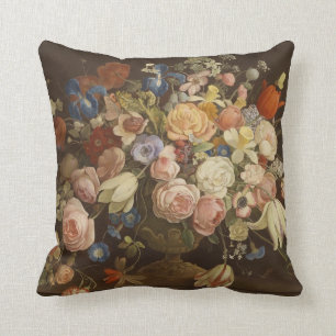 Elegante Vintage-Blumenrose viktorianische Malerei Kissen