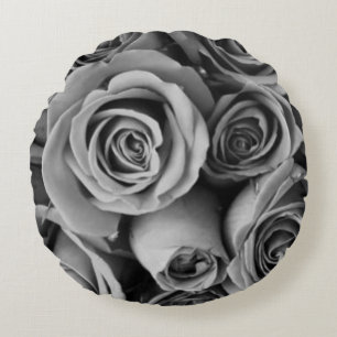 Elegante Vintage-Blumenrose viktorianischer Shabby Rundes Kissen