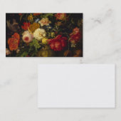 Elegante Vintage BlumenRosen-Muster-Schablone Visitenkarte (Vorne/Hinten)