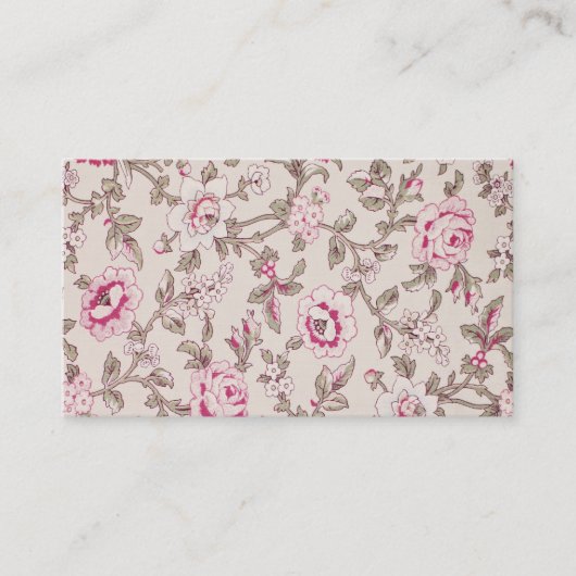 Elegante Vintage BlumenRosen-Muster-Schablone Visitenkarte (Vorderseite)