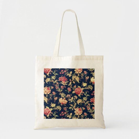 Elegante Vintage BlumenRosen-Muster-Tasche Tragetasche (Vorne)