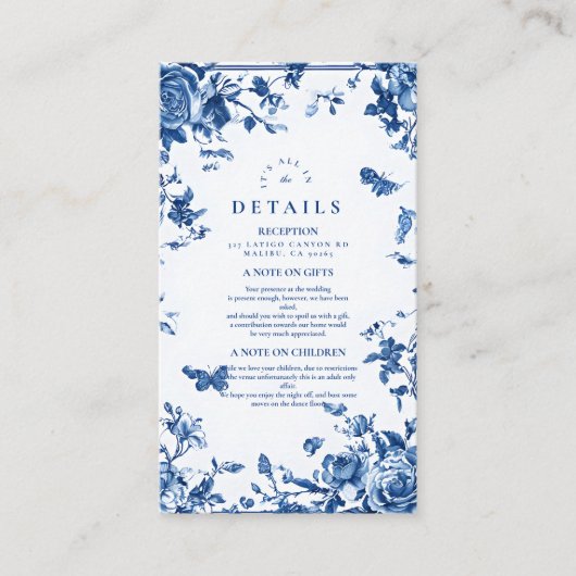 Elegante Vintage Blumenschild Begleitkarte (Vorderseite)