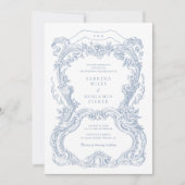 Elegante Vintage Blumenschild Einladung (Vorderseite)