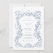 Elegante Vintage Blumenschild Einladung (Vorderseite)