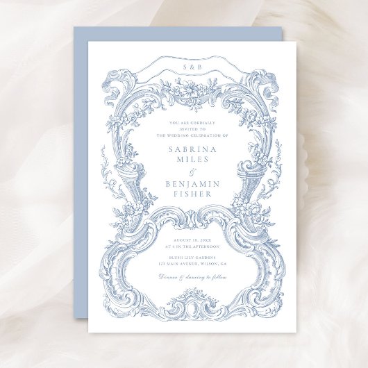 Elegante Vintage Blumenschild Einladung