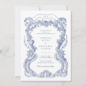 Elegante Vintage Blumenschild Einladung (Vorderseite)