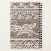 Elegante Vintage Blumenspitze Notizblock (Rückseite)