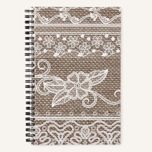Elegante Vintage Blumenspitze Notizblock (Vorderseite)