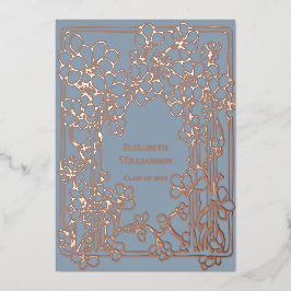 Elegante Vintage Blumenstudium Folieneinladung