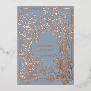 Elegante Vintage Blumenstudium Folieneinladung