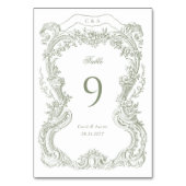 Elegante Vintage Blumentoilette Tischnummer (Rückseite)